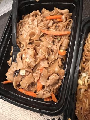 Pad see eww with vegan beef   at Thai Silk in Orlando