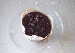 Dank vegan dark chocolate muffin at Gym Cook in Munich
