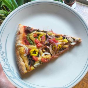 Murphy's Vegan pizza with Darë vegan cheese at The Original Papa Nicks in Asheville