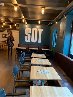 Indoor dining at SOT in Hammerfest