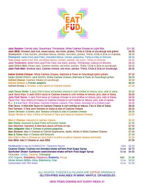 Current menu! at EAT FüD in Parkville