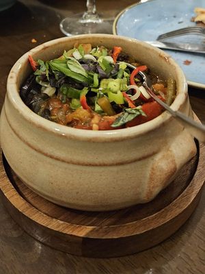 Ajapsandali (aubergine stew) at Kartuli in South East London