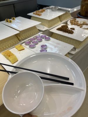 Pay and get a plate, I went there a bit late lunch, so not much left, but still cheap. Good value for money.  at Sù yǐ Xiāng SùShí 素颐香 in Chongqing