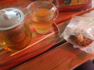 "Stress Samurai" tea and caramel pecan bake at Kelsall Cycles in Tarporley