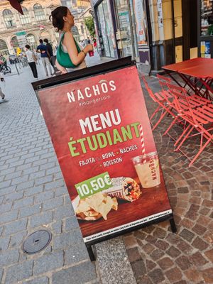 Student menu at Nachos in Lille