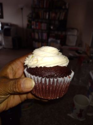 Vegan chocolate cupcake with vegan buttercream icing. at Skiff's Cakes in Simi Valley