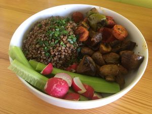 Buckwheat with some fresh and fried veggies  at Schronisko PTTK Przysłop in Wisla