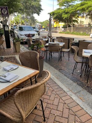 Outdoor seating  at Green Zebra Cafe - Main St in Sarasota