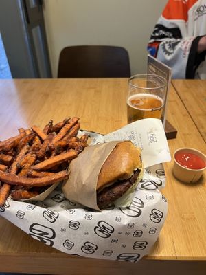 like meat burgerr  at Burgermeister Oberdorf in Zurich