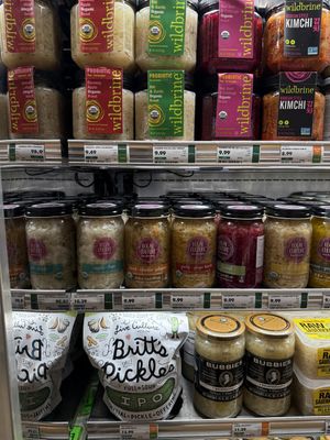 Sauerkraut and pickles   at Woodlands Market in Kentfield