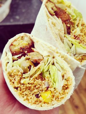 Vegan Falafel Wrap at Sandwich Heaven in Macclesfield