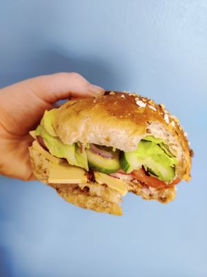 VIOLIFE Vegan cheese & branston salad sandwich at Sandwich Heaven in Macclesfield