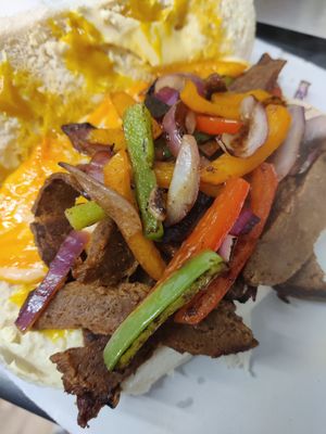 Seitan Philly "Cheese" Steak at Sandwich Heaven in Macclesfield