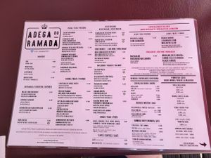 Menu at Adega do Ramada in Obidos