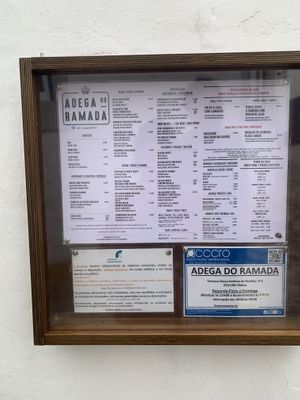 Menu Overview  at Adega do Ramada in Obidos