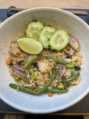 Fried rice with veggies and without the egg (on request)  at Maguro in Zadar