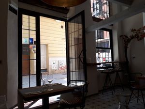 View from inside at Ca n'Ela Vegan Restaurant in Mallorca