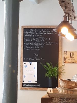Menu of the day at Ca n'Ela Vegan Restaurant in Mallorca