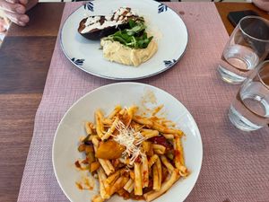 Sorry, started eating before I took this photo 😂 at Ca n'Ela Vegan Restaurant in Mallorca