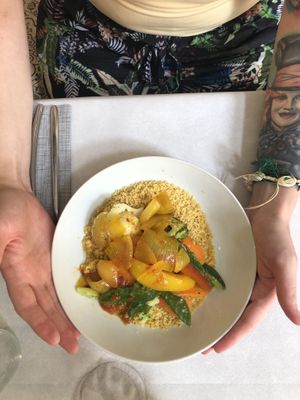 Coucous with paprika and etc. at Ca n'Ela Vegan Restaurant in Mallorca