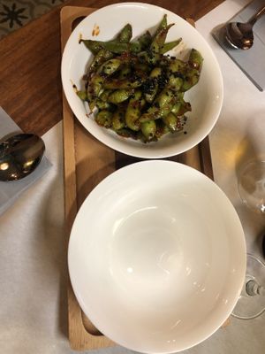 Edemame  at Ca n'Ela Vegan Restaurant in Mallorca