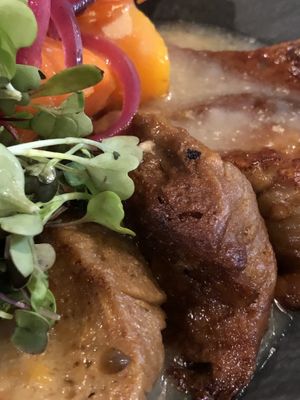 Main course: Homemade Seitan  at Ca n'Ela Vegan Restaurant in Mallorca