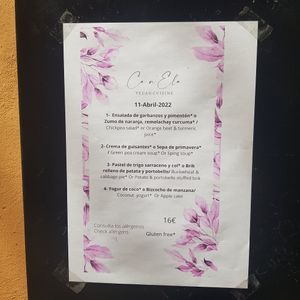 Menu at Ca n'Ela Vegan Restaurant in Mallorca