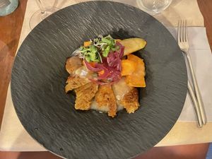 Seitan con crema di limone  at Ca n'Ela Vegan Restaurant in Mallorca