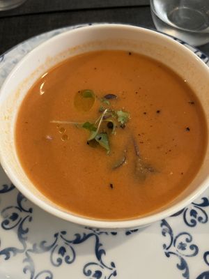 Sopa de tomate   at Ca n'Ela Vegan Restaurant in Mallorca