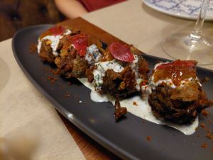 Pakoras (starter) at Ca n'Ela Vegan Restaurant in Mallorca
