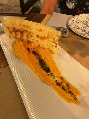Roasted carrot and thyme paté  at Ca n'Ela Vegan Restaurant in Mallorca