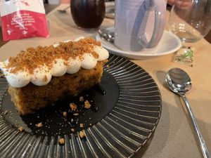 Carrot cake  at Ca n'Ela Vegan Restaurant in Mallorca