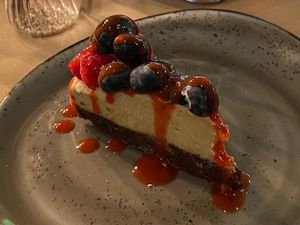 Raw cake, changes regularly. This was a cashew cheesecake  at Ca n'Ela Vegan Restaurant in Mallorca