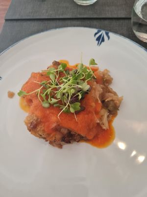 Main #1: potato and cabbage pie at Ca n'Ela Vegan Restaurant in Mallorca