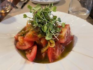 Tomato salad   at Ca n'Ela Vegan Restaurant in Mallorca