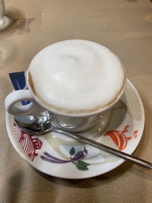 Cappuccino mit Sojamilch  at Ca n'Ela Vegan Restaurant in Mallorca