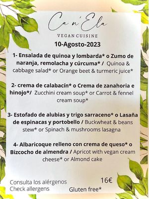 at Ca n'Ela Vegan Restaurant in Mallorca