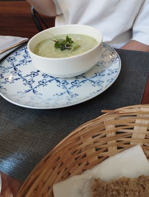 Soup at Ca n'Ela Vegan Restaurant in Mallorca