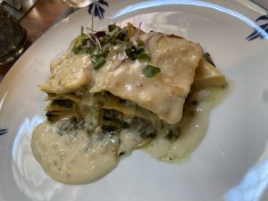 Spinatlasagne (3. Gang)  at Ca n'Ela Vegan Restaurant in Mallorca