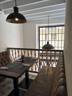 Upstairs eating area.  at Ca n'Ela Vegan Restaurant in Mallorca