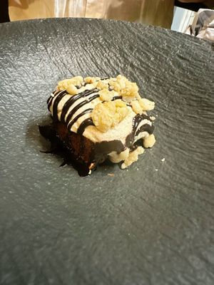 Brownie dessert  at Ca n'Ela Vegan Restaurant in Mallorca