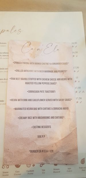 Tasting menu at Ca n'Ela Vegan Restaurant in Mallorca