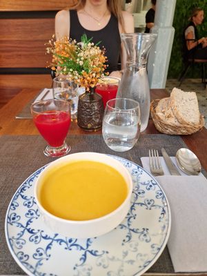 Carrot Soup at Ca n'Ela Vegan Restaurant in Mallorca