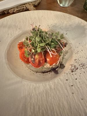 Aubergine tartare   at Ca n'Ela Vegan Restaurant in Mallorca