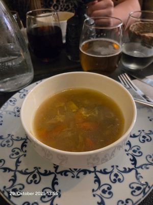 Indian soup at Ca n'Ela Vegan Restaurant in Mallorca