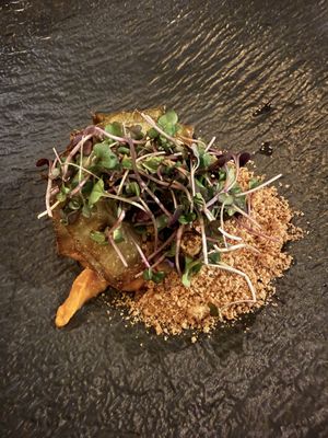 Grilled artichoke with escabeche  at Ca n'Ela Vegan Restaurant in Mallorca