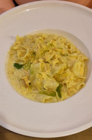 Carbonara at Ca n'Ela Vegan Restaurant in Mallorca