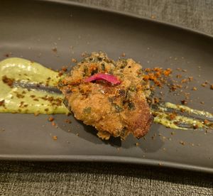 Spinach pakora at Ca n'Ela Vegan Restaurant in Mallorca
