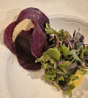 Beet robot at Ca n'Ela Vegan Restaurant in Mallorca