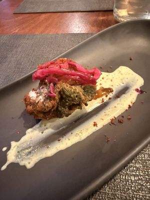 Spinach pakora   at Ca n'Ela Vegan Restaurant in Mallorca
